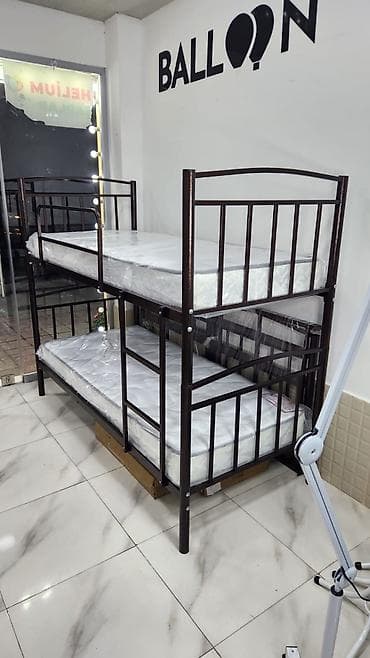 matras olculəri: Metall iki mərtəbəli çarpayı - Material: qalın divarlı metaldan — 1