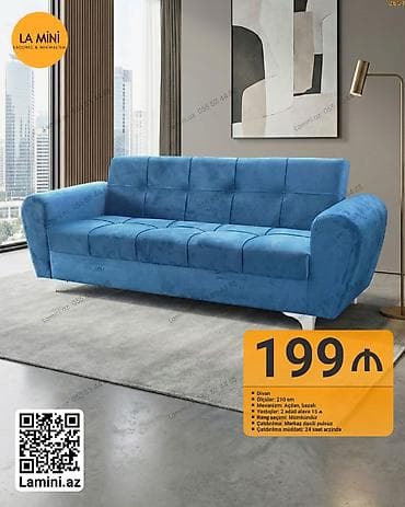 Divan, Açılan, Bazalı, Vеlur parça, Şəhərdaxili pulsuz çatdırılma
