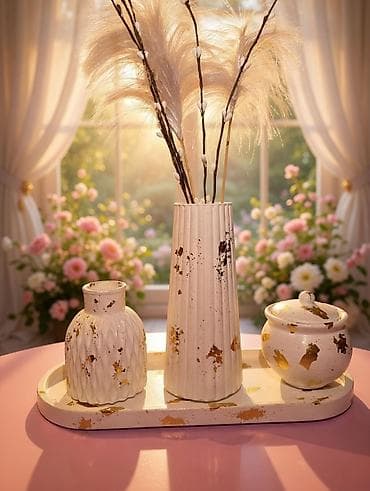 gul dekorlari: Vaza dəsti, Keramika — 1