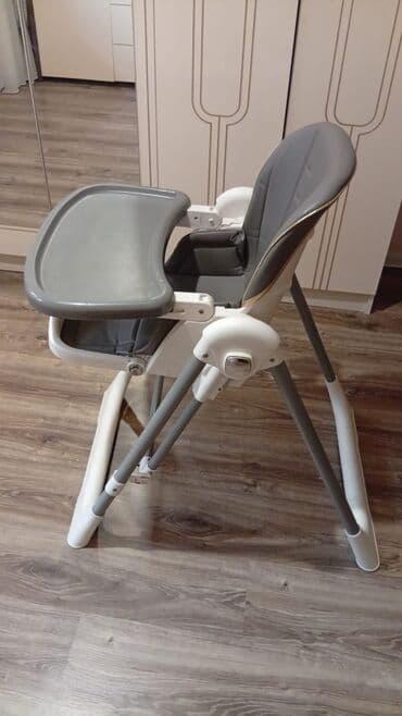 papaq modelləri: Uşaq yemək stulu - Rəng: boz/ağ - Tənzimlənən arxalıq: söykəncəyi bir — 3