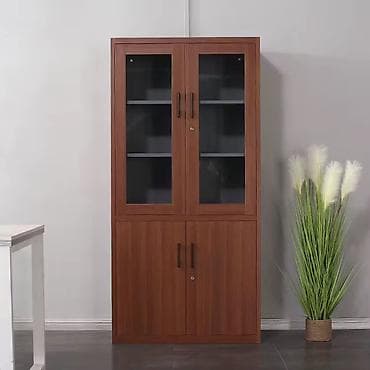 balaca şkaf: İki bölməli ofis/ev şkafı - Material: taxta teksturalı korpus, yuxarı — 1