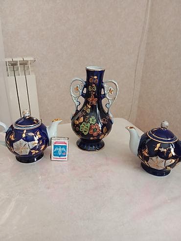 Qab-qacaq və mətbəx ləvazimatları: Çay dəsti, rəng - Göy, Farfor — 3