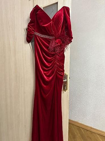 don: Məhsul: Qırmızı ziyafət geyimi Ölçü-36(S) - Parça: Yumşaq və parlaq — 1