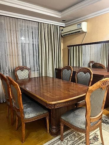 Qonaq otağı üçün, Yeni, Açılan, Dördbucaq masa, 6 stul — 2