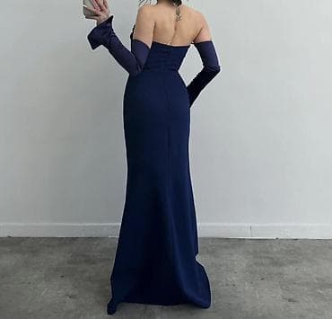 Qadın axşam/libas - Rəng: tünd göy (navy) - 80 Azn alınıb bir dəfə — 2