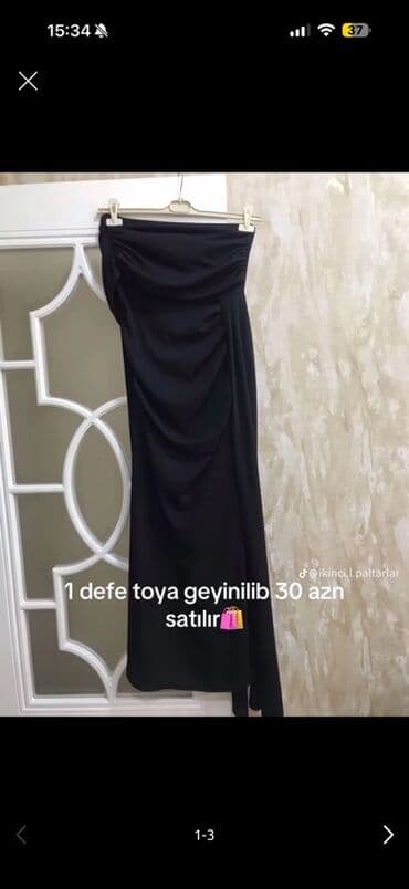 Donlar: Qara ziyafət geyimləri 1) Uzun, asimmetrik “one-shoulder” ziyafət — 1