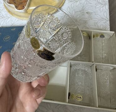 karaca bohemia crystal: Çay dəsti, Xrustal, Bohemia, 12 nəfərlik, Çexiya — 3