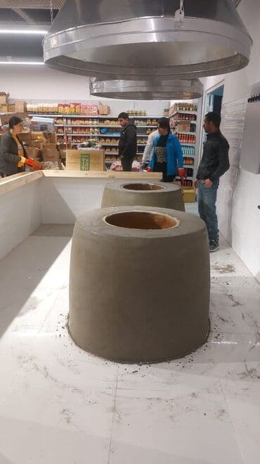 restoran avadanliq: Təndir quraşdırılması və istehsalı - Material: odadavamlı gil boru — 2