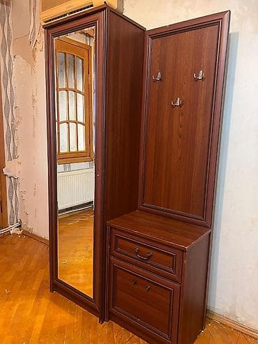 skafi: Daxili koridor üçün kombinə olunmuş giriş mebeli - Material: tünd qoz — 1