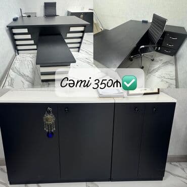 Ofis üçün masa və kreslo satılır cəmi 350₼. Yaxşı vəziyyətdədir. Ünvan