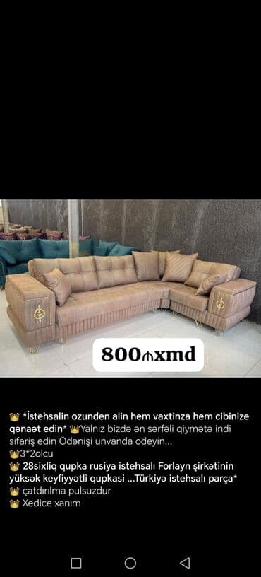 kunc divan metbex ucun: Yeni, Künc divan, Divan, Bazasız, Açılmayan — 6