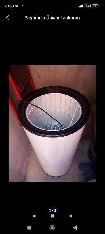 Dairəvi vitrin tipli içki soyuducusu - Şaquli, silindr formalı korpus