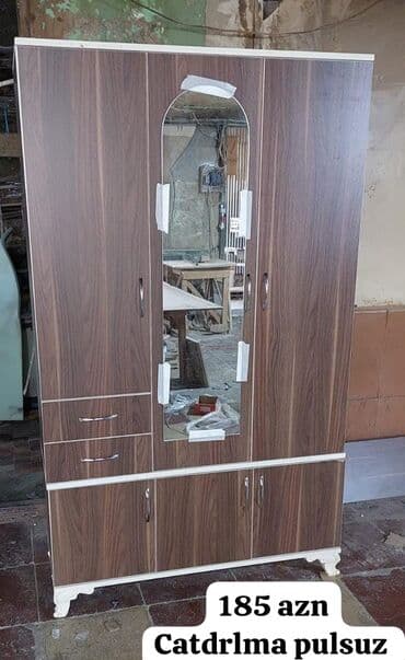 Dolablar: Yeni, Açılan, 3 qapılı Düz dolab, Qarderob, paltar dolabı, Azərbaycan — 13