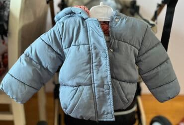 Uşaq üçün qalın, yüngül şişmə kurtka - Rəng: boz - Model: kapüşonlu