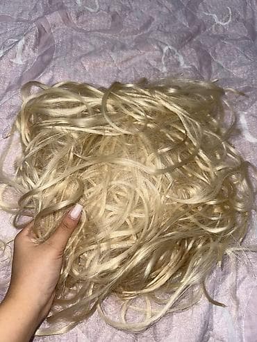 150 qram sari sac 1 defe istifade olunub uzunluq 80 sm ideal — 2