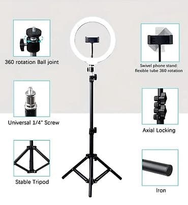 firin pizza: YENİ Ring Light (Halqa işıq) + Ştativ Dəsti Komplekt: - 19 sm (7.5 — 5