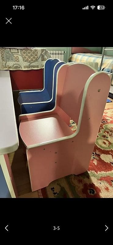 bagca mebelleri satilir: İşlənmiş, Dördbucaq masa, 2 stul — 4