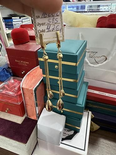 qızıl sırqalar: Sırğa, Sarı qızıl, 585 Əyar, 426 g — 2