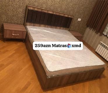 tumbalar: Yataq dəsti: Taxta karkaslı iki nəfərlik çarpayı və yan tumbalar - — 1