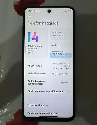 red ayland: Redmi Note 9S, 128 GB, rəng - Göy, Barmaq izi — 2