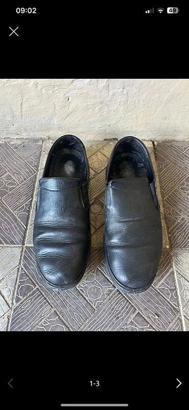Qara dəri kişi mokasinləri - Model: slip-on (bağsız), gündəlik və