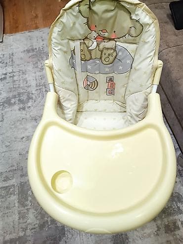 ikea uşaq stulu: Uşaq yemək stulu - Yumşaq arxalıq hissəsi və şirin ayı fiqurlu parça — 1
