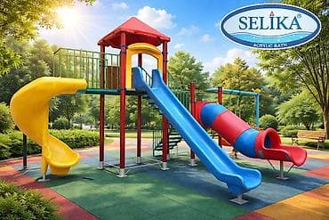 SELİKA uşaq meydançası kompleksi - Rəngarəng çoxfunksiyalı meydança