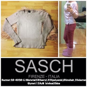 boğazlı qadın sviterləri: Razmer:38-40(M-L) Brend:Sasch Italiya — 1