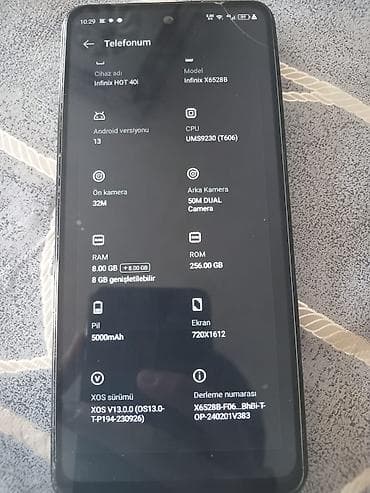 infinix note30: Infinix Hot 40, 256 GB, rəng - Göy — 2