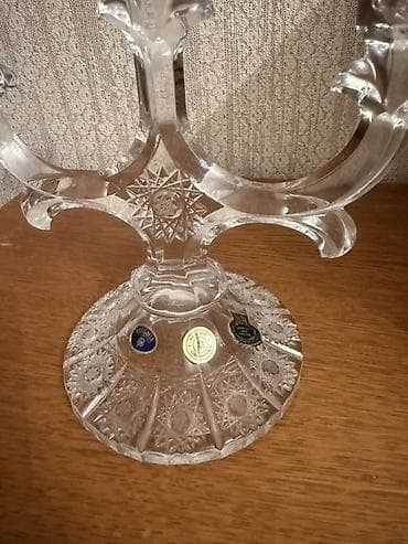 guzgu şamdan: Kristal üçşamlı şamdan, Tom Bohema - Material: qalın, şəffaf kəsmə — 3