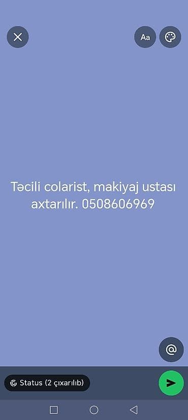 makyaj modeli is ilanları: Təcili vakansiya: salon üçün saç rəng üzrə kolorist və peşəkar makiyaj — 1