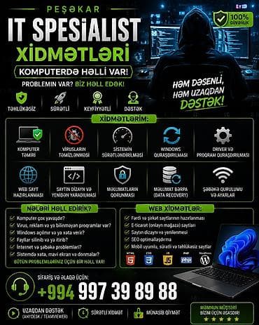 PEŞƏKAR IT XİDMƏTLƏRİ – KOMPUTERDƏ HƏLLİ VAR Kompyuteriniz yavaş