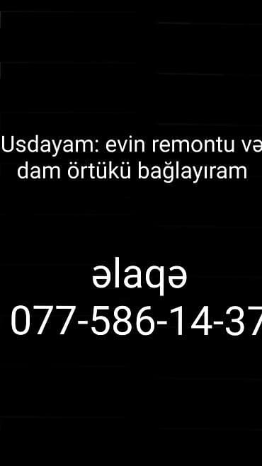 Evin təmiri və dam örtüyü xidmətləri - Ümumi ev təmiri: divar və