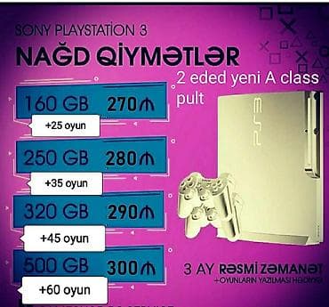 Elektronika: Sony PlayStation 3 – nağd qiymətlərlə Yaddaş variantları və paketlər — 1