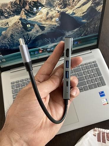 dell notebook: USB-C çoxportlu hub/adaptor Xüsusiyyətlər: - USB-C qoşulma (noutbuk — 2