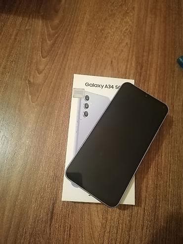 ucuz ve keyfiyyetli telefonlar: Samsung Galaxy A34 5G, 128 GB, rəng - Bənövşəyi, Qırıq — 1