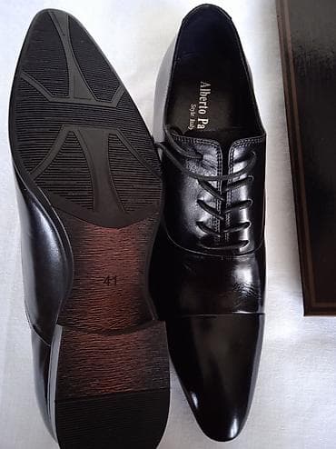 Ayaqqabılar: İtaliya "Alberto Paolucci " firmasının natural dəri əl işi qara rəngdə — 2