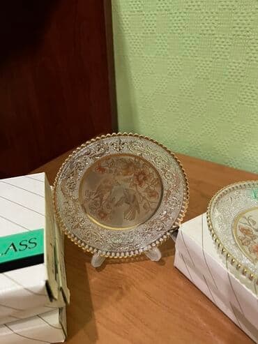 cicek: Boşqablar, rəng - Qızılı, Şüşə — 1