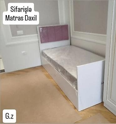 tek matraslar: Sifarişlə hazırlanır – Matras daxildir. • Təknəfərlik müasir dizaynlı — 1