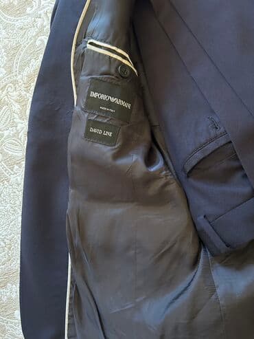 kişi ucun klassik qara kostyum: Kostyum, Demisezon, Emporio Armani, M, rəng - Göy — 3