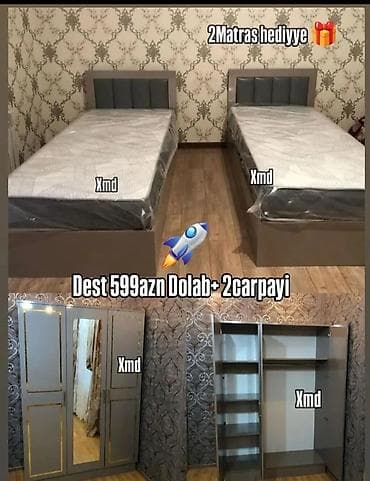 2 təknəfərlik çarpayı, Dolab, Yeni