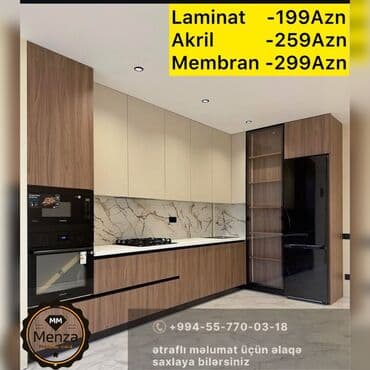 mətbəxt mebili: Model: Mətbəx Mebeli Rəng: 55 rəng seçimi Ölçü — 2