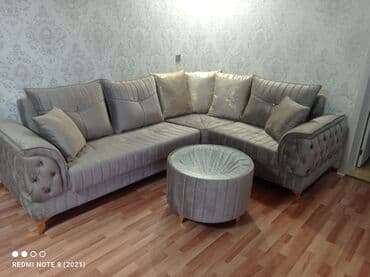 Divan və masa dəstləri: Künc divan, Yeni, Açılmayan, Bazasız, Vеlur parça, Pulsuz çatdırılma — 3