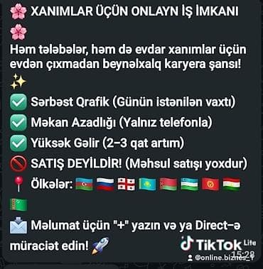 tendirci isi: Xanımlar üçün onlayn iş imkanı - Evdən çıxmadan beynəlxalq karyera — 1