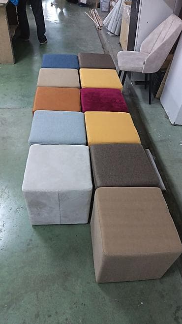 ev mebel: Rəngbərəng yumşaq kub puflar - Forma: kvadrat/kub - Tətbiq: qonaq — 3