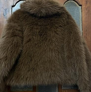 aşbaz geyimi: Qadınlar üçün saxta kürk jaket - Rəng: tünd zeytun/qəhvəyi - Model — 2