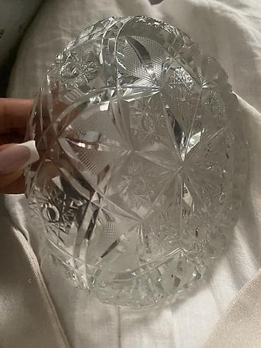 xrusta: Kəsmaşınlı şüşə/kristal qab - Material: ağır, şəffaf kəsmaşınlı şüşə — 3