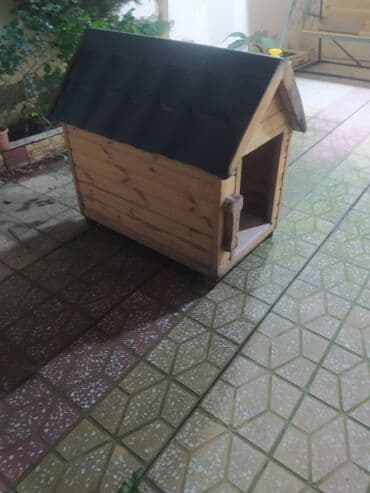 Taxta it evi - Material: təbii taxta lövhələr, möhkəm karkas - Dam