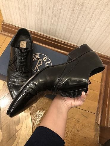 barya ayakkabı: Qara laklı klassik kişi ayaqqabısı - Model: bağlama (şnurla), kəskin — 6