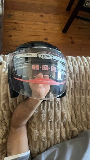 qazel kuləkliyi: YAWA motosiklet dəbilqəsi - Brend: YAWA - Rəng: parlaq qara, gümüşü — 5